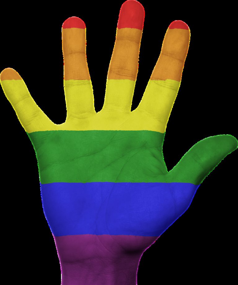 hand, flag, rainbow
